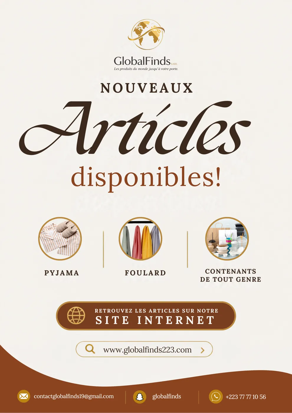 GlobalFinds – Affiche « Nouveaux articles »