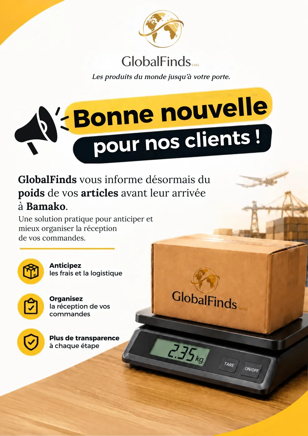 GlobalFinds – Annonce du service de pesée